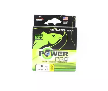 Плетеный шнур Power Pro Spectra 8 фунтов на 150 ярдов, желтый (4918)
