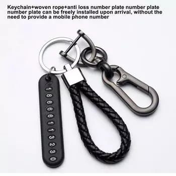 Плетеный веревочный браслет-брелок для автомобиля с анти-потерянным номерным знаком для мужчин и женщин, держатель для ключей, DIY рюкзак, кулон, орнамент, подарок на день рождения A