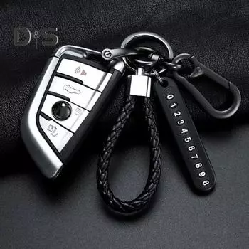 Плетеный веревочный браслет-брелок для автомобиля с анти-потерянным номерным знаком для мужчин и женщин, держатель для ключей, DIY рюкзак, кулон, орнамент, подарок на день рождения A