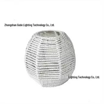 Плетеный вручную богемный бамбуковый абажур из бумажной веревки