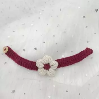 Плетеный вручную красный ошейник Товары для питомцев Собака XS-subcompact Special Price Simple Puff Flower