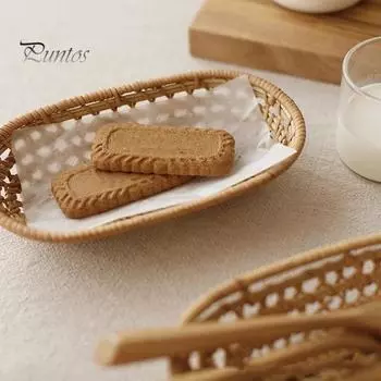 Плетеный вручную поднос из ротанга для домашнего декора Поднос из натурального ротанга для хранения фруктов Ключей Закусок Многоцелевая плетеная корзина Чаша для кухонного стола Прихожая H