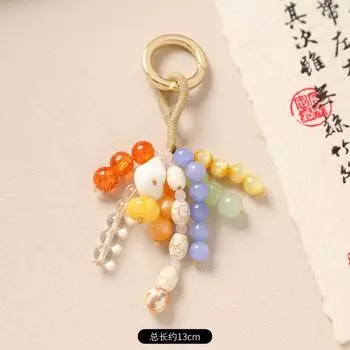 Плетёная вручную хрустальная сумка, полная семян желаний, брелок-подвеска с бусинами Бодхи, литературная подвеска для сумки