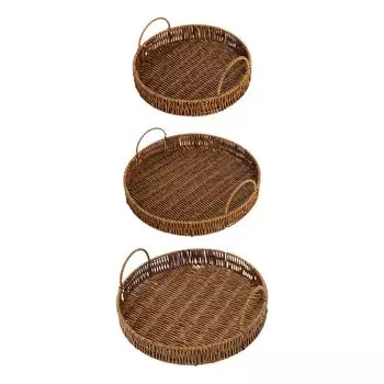 Плетёный поднос, корзина для еды, центральный элемент, корзина для закусок, выпечка, корзина для сервировки хлеба для вечеринок, шведских столов, пикников, кухни S