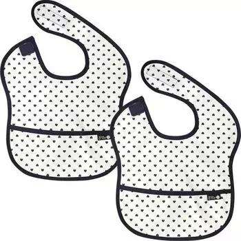 Пли? НОВЫЙ водонепроницаемый нагрудник для детского питания, 2 предмета, 41 кремовое сердечко