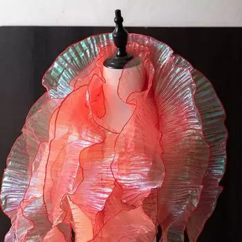 Плиссированная кружевная лента шириной 12 см, 1 ярд, швейный материал «сделай сам», новая поставка одежды красный