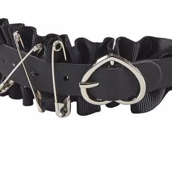 Плиссированная повязка на голову Y2k с пряжкой, повязка на голову для женщин, готическая повязка на голову, черная повязка на голову в стиле Лолиты, повязка на голову в стиле панк, готический головной убор B