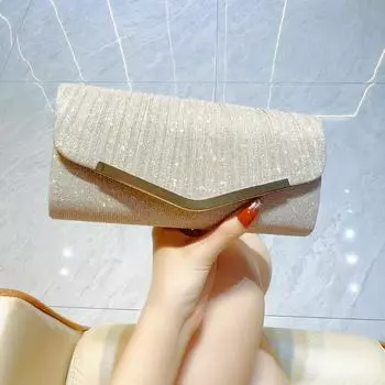 Плиссированная сумка для платья Сумка-клатч для ужина Сумка для вечеринки Сумка через плечо Сумка для банкета Сумка-цепочка золотой