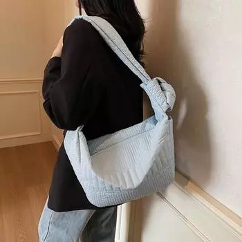 Плиссированная сумка-хобо женская, большая вместимость, легкая сумка через плечо для поездок на работу белый