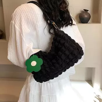 Плиссированная сумка на плечо с узлом и большой вместимостью, женская сумка через плечо 2024 года