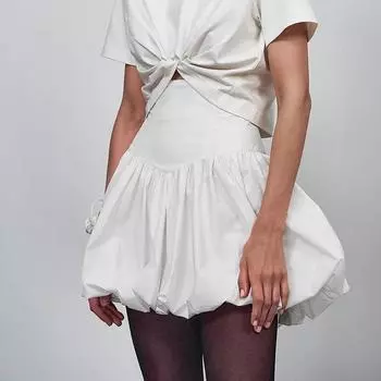 Плиссированная юбка Y2k, элегантная женская однотонная мини-юбка трапециевидной формы с высокой талией, вечерние юбки 2000-х годов, уличная одежда S чёрный