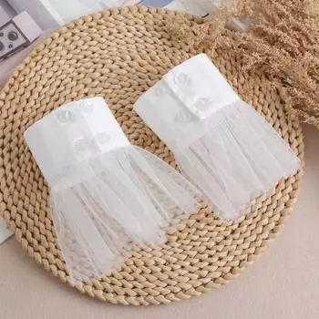 Плиссированное кружево из сетки Нежный темперамент Ложные рукава Маленькие ароматные трехмерные декоративные Ложные рукава белый