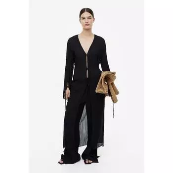 Платье HM с плиссировкой и завязкой спереди, черное 1185694001 XSEUR XSP