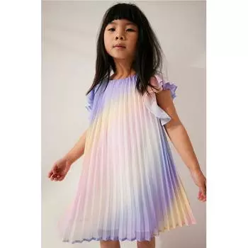 Плиссированное платье HMA line желто-фиолетовое