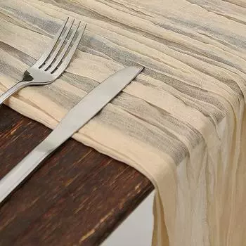 Плиссированные марлевые настольные флаги деревенское украшение для свадебного стола праздничные настольные флаги в деревенском стиле 90*180 чёрный