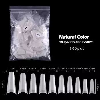 Плиссированный кончик ногтя без следов, полный стержень, короткая версия кончика капельки, накладной ноготь One Size белый