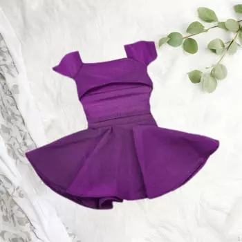 Плиссированный силуэт в масштабе 1/6 Элегантный модный костюм платье аксессуар purple