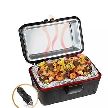 Плита для обеда с подогревом, 12 В, 1,6 кварты (1,5 л), 6 футов (1.8м) Шнур питания, нагревается до 300F (149С), Встроенное отделение для хранения шнура чёрный