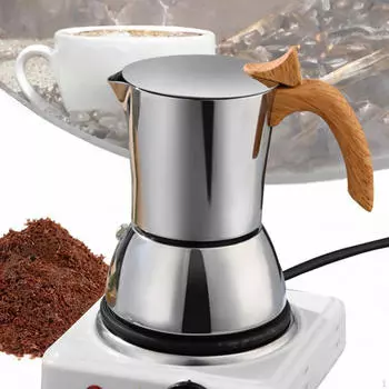 Плита, кофеварка для эспрессо, походный горшок для кофе, нержавеющая сталь, 200 мл, элегантные индукционные варочные панели