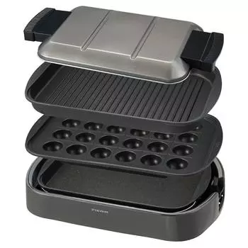 Плита Pieria 3-х секционная с ящиком для хранения (плоский, гофрированный, такояки) ремень, HPR-120A