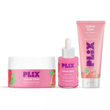 PLIX - The Plant Fix Guava Powered Mode для сияющей кожи | Увлажняющее очищающее средство | 10% витамина C Dewy Serum | Увлажняющий смузи | Сияние за 1 применение