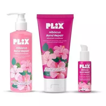 PLIX - THE PLANT FIX Hibiscus Bond Repair Advanced 10-в-1 сыворотка, шампунь и кондиционер | FiberHance™ и TechnoHYAL Hair Complex