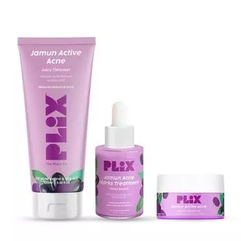 PLIX THE PLANT FIX Jamun Cleanser & 10% Niacinamide Acid Serum With Smoothie Moisturizer Combo l Детоксифицирует кожу l Все типы кожи