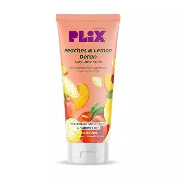 PLIX THE PLANT FIX Peaches & Lemon Detan Body Lotion с 5% ниацинамида | 150 мл | Уменьшение загара для мужчин и женщин | Не содержит парабенов