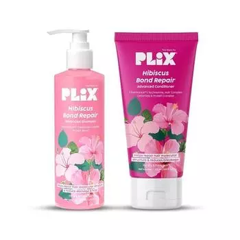 PLIX - THE PLANT FIX - Шампунь для восстановления волос Hibiscus Bond (200мл) + Кондиционер (175ml) | Комплекс для волос FiberHance™ и TechnoHYAL