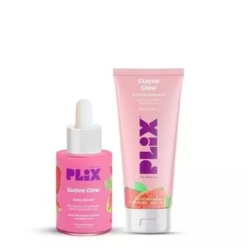 PLIX - THE PLANT FIX Spf 50+ Guava Glow Sunscreen-50G & 10% Vitamin C Guava Face Serum-20Ml Combo& Гиалуроновая кислота & Пентавитин, Все
