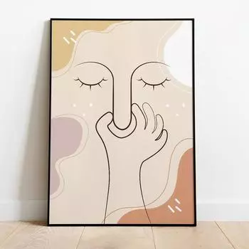 Плохой запах Милая линия Настенная живопись Холст Картина Современная смешная ванная комната Цветной плакат Печать туалет Юмор Картина Ванная комната Домашний декор 21x30cm No Framed