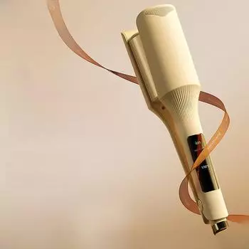 Плойка Minhuang Deep Wave 32 мм - отрицательные ионы, форма яичного ролла no negative ions песочный/звезда