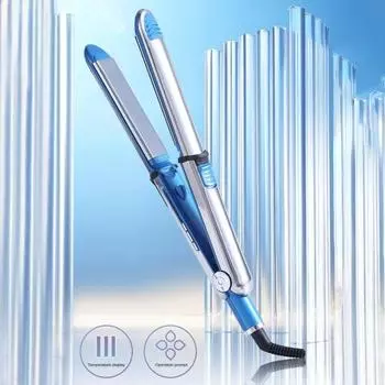Плойка Yousheng, не повреждающая волосы, стойкие волны, прямое двойное использование с эргономичным дизайном, регулируемый контроль температуры, выпрямитель для волос UK синий