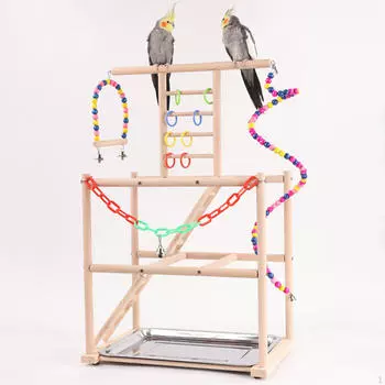 Площадка для игр с птицами, жердочки для попугаев, практичная, прочная, деревянная жердочка, тренажерный зал