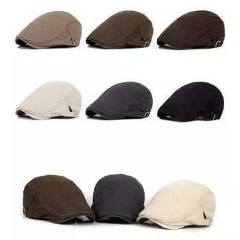Плоская кепка таксиста, берет, кепка от солнца, кепка газетчика, мужская модная ретро-шляпа Ivy, аксессуары для гольфа и вождения чёрный