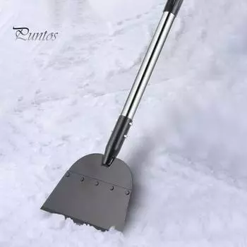 Плоская лопата для снега, скребок для льда, 55 дюймов, стальной измельчитель снега и льда с 3-секционной ручкой, инструмент для удаления льда с газона, кромки подъездной дороги, прополки серебряный