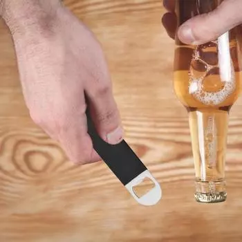 Плоская открывалка для бутылок, открывалка для пива из нержавеющей стали, портативная открывалка для бутылок в баре с отверстиями для подвешивания красный