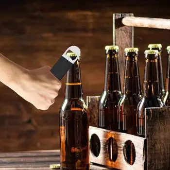 Плоская открывалка для бутылок Yousheng, пивная открывалка из нержавеющей стали, портативная открывалка для бутылок в баре с отверстиями для подвешивания для барменов, кухни, вечеринок в баре чёрный