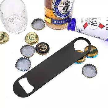 Плоская открывалка для пивных бутылок, открывалка для бутылок из нержавеющей стали, открывалка для бутылок из ПВХ, отвертка чёрный