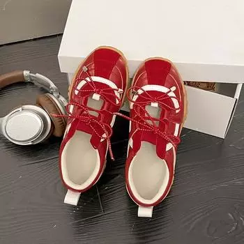 Плоская подошва, внутренняя высота, лето, ретро, маленькие балетки Мэри Джейн, с неглубоким вырезом, одинарные туфли, повседневная спортивная обувь на доске 35