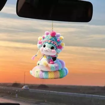 Плоская подвеска в виде змеи из акрила с ремешком 2D Рождество разноцветный