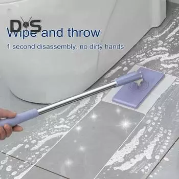 Плоская швабра с тряпкой для кухни, ванной, дома, мини-швабра с вращением на 360 градусов, сухая и влажная уборка, простая в использовании швабра, инструмент для уборки дома 70cm фиолетовый