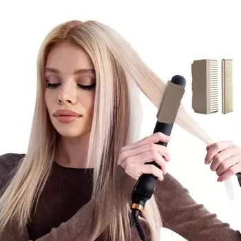 Плоская железная расческа с зажимом, выпрямитель для волос, съемная насадка для электрического утюга для волос, женская щетка для волос, инструменты для укладки светло-серый