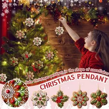 Плоские 2D елочные украшения, подвесные акриловые подвески One Size