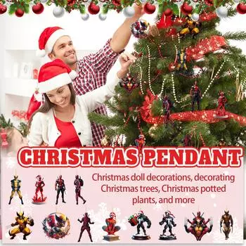 Плоские 2D елочные украшения, подвесные акриловые подвески One Size