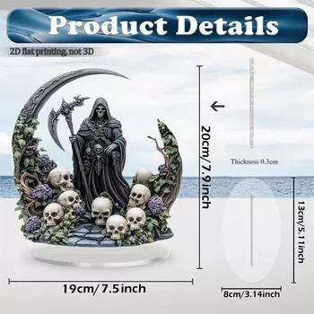 Плоские 2D поздравления с Хэллоуином, готические, акриловые настольные украшения, красочное и реалистичное 2D графическое искусство 20cm