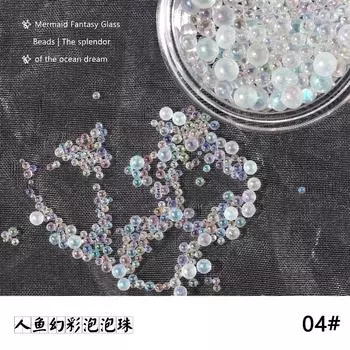 Плоские бусины-пузырьки с плоским дном, бусины в форме человека-рыбы, полусфера, цвет, размер, смешанные бусины с постепенным изменением, украшение для ногтей