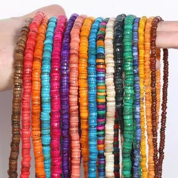 Плоские бусины в виде пресноводных ракушек Heishi, круглые свободные бусины-разделители Rondelle для изготовления ювелирных изделий, браслеты из перламутровых ракушек своими руками, 15 дюймов 6mm