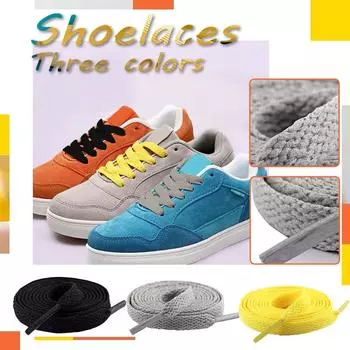 Плоские цветные шнурки 100 см. Футбольные бутсы. Тренировочная обувь. One Size чёрный