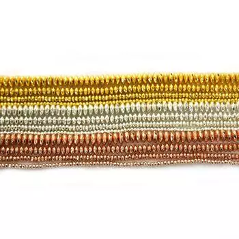 Плоские граненые круглые гематитовые прокладки, свободные бусины из розового золота/серебра/золота, ювелирные изделия из натурального камня, изготовление браслетов своими руками 3/4/6/8/10 мм 32mm 190pcs золотой